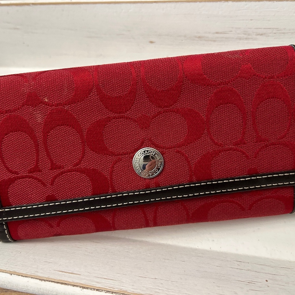 Coach Red signature C wallet